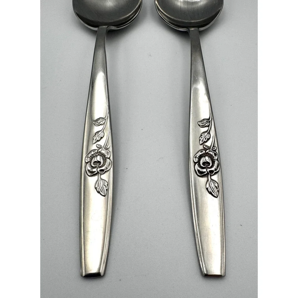 Lot of 2 Vintage Oneida Our Rose Stainless 8.25